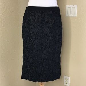 PANIZ Black Crocheted Pencil Shirt 4